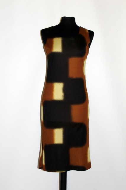 Rochie print geometric maro anii '90