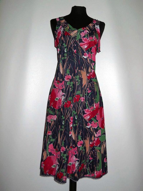 Rochie vintage print floral roz anii '60