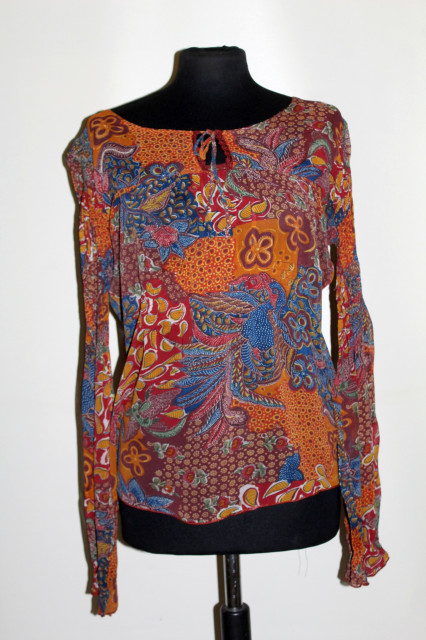 Bluză vintage cu print paisley multicolor – retro anii ’90 - Img 1
