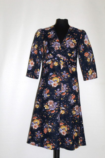 Rochie vintage pliseuri suprapuse anii 60-70