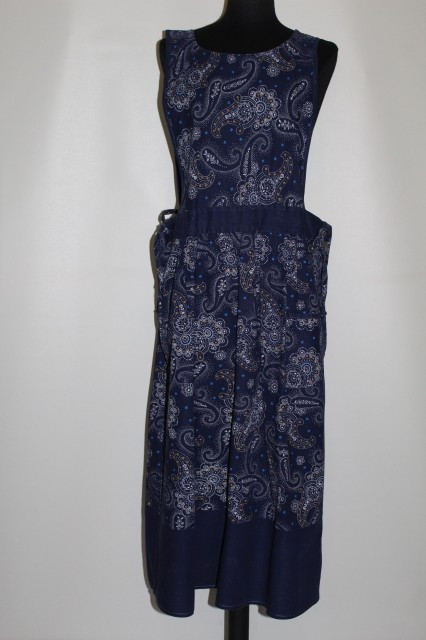 Sarafan paisley punctiform pe fond bleumarin anii '70
