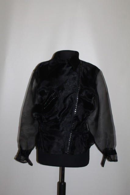 Camasa/ Bomber din organza cu cristale anii '90