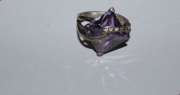 Inel din argint ametist violet anii 50