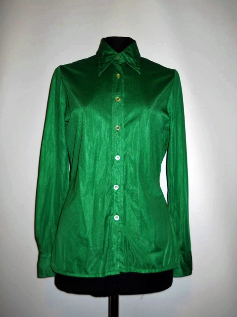 Camasa vintage verde smarald anii '70