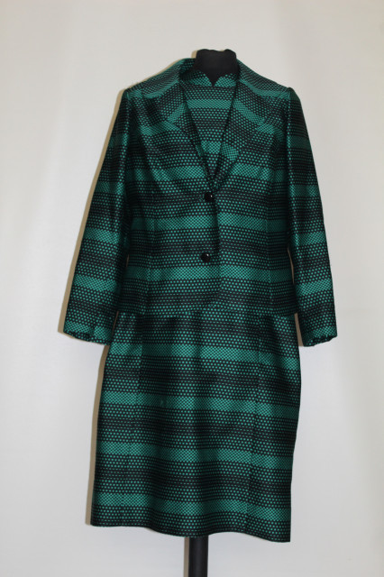 Deux pieces vintage verde cu negru anii 60