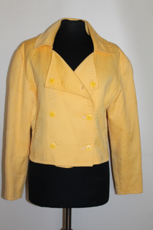 Jachetă galbenă Courreges anii 80