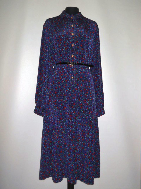 Rochie retro print floral "Marcelle Griffon" anii '80