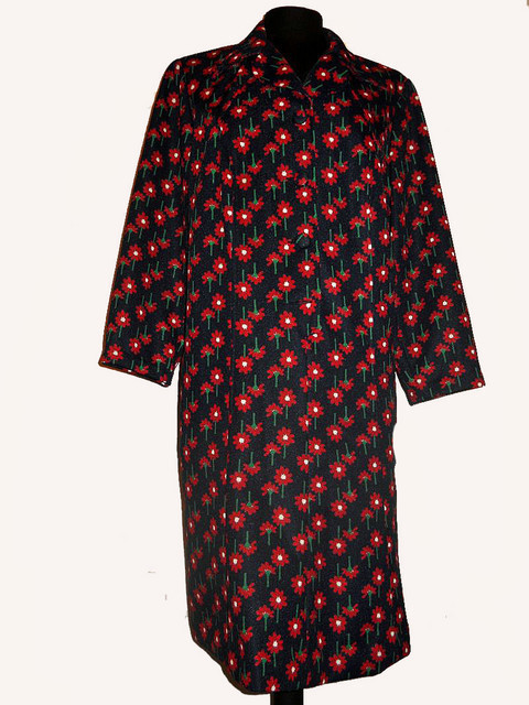 Rochie vintage flori rosii anii '60