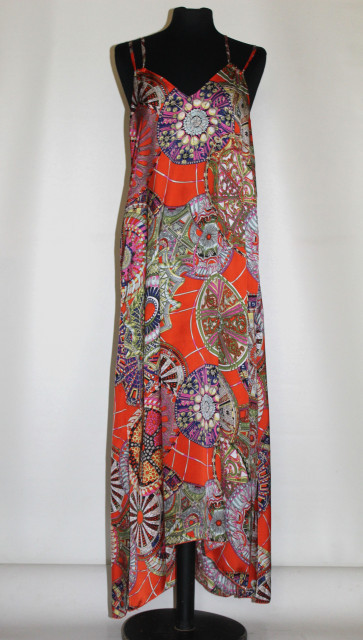 Rochie portocalie print abstract repro anii 70