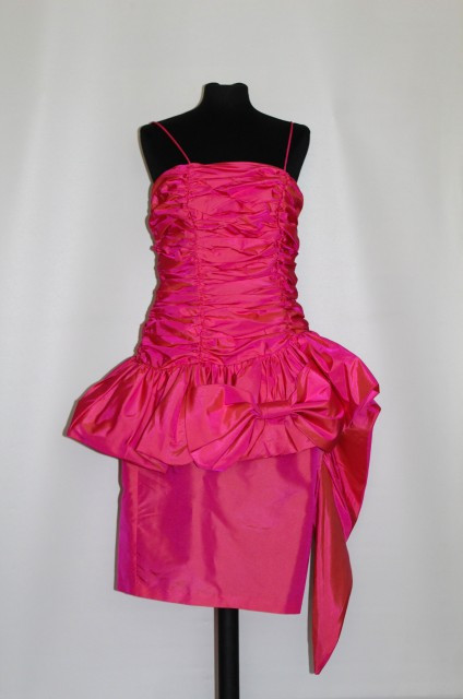 Rochie retro de ocazie shocking pink anii '80