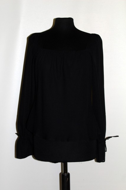 Bluza neagra stil romantic repro anii '70