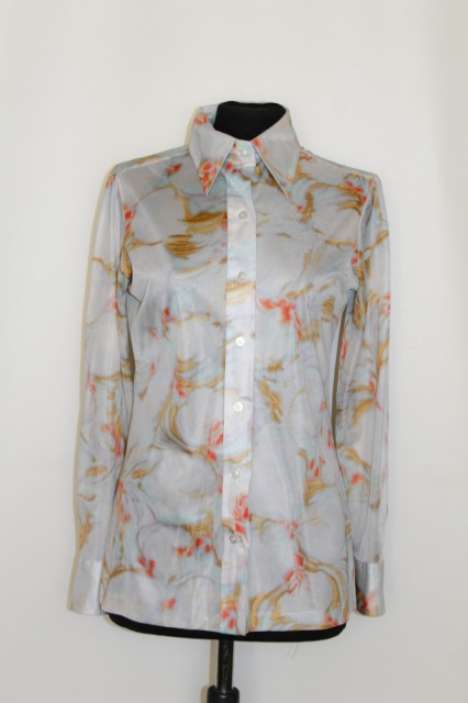 Camasa vintage bleu "Lady Manhattan" anii '70