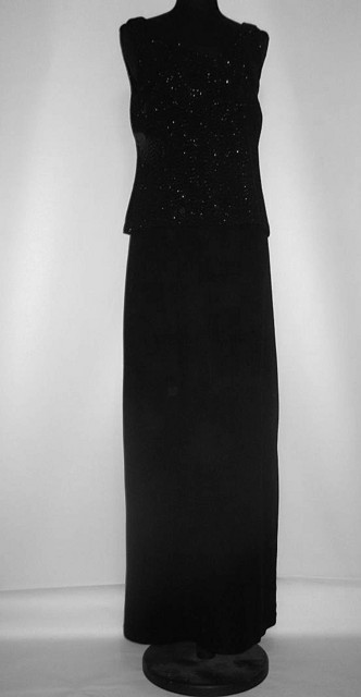 Rochie de seara neagra cu suprapuneri anii '90
