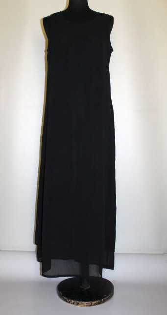 Rochie maxi neagra din crepe de chine anii '90