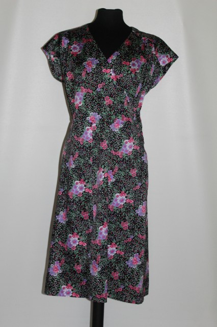 Rochie vintage print floral si print punctiform anii '70
