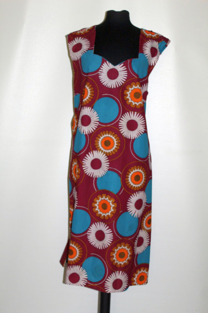 Rochie vintage print margarete și cercuri anii 60