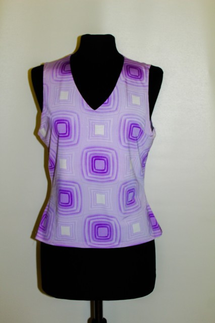 Bluza vintage violet print geometric repro anii '70