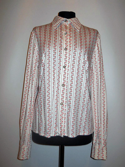 Camasa print popular stilizat anii '70