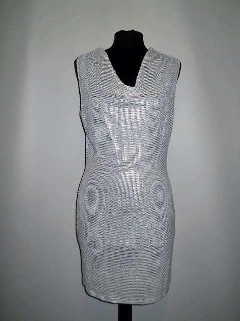 Rochie de ocazie argintie repro anii '70