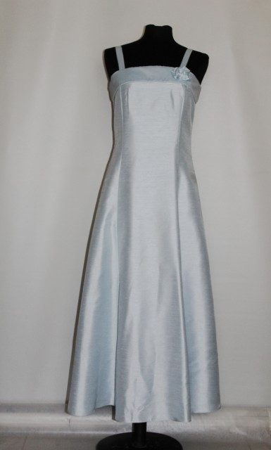 Rochie de seara din santung bleu repro anii '60