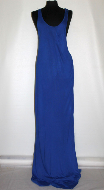 Rochie maxi albastru cerneală repro anii 70