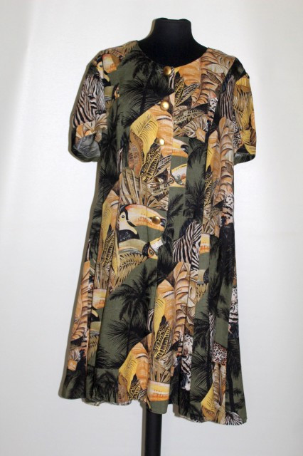 Rochie print papagali anii 80