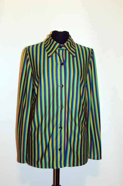 Camasa vintage dungi galbene, verzi, albastre anii '70