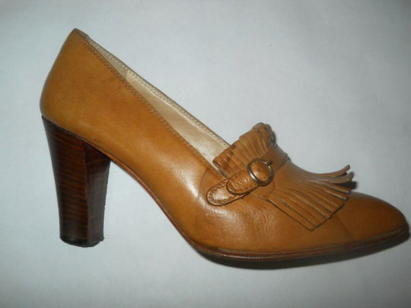 Pantofi maro franjuri anii '70