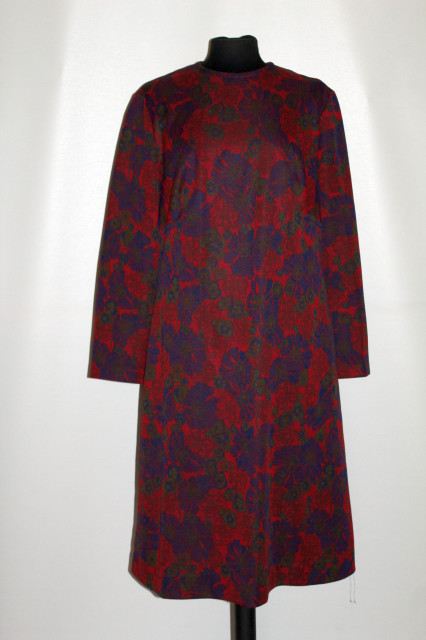 Rochie roșu cu albastru Trevira 2000 anii 60 - 70
