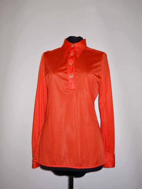 Camasa vintage nylon portocaliu anii '70