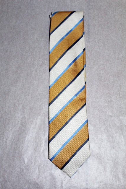 Cravata vintage stil clasic dungi galbene anii '70