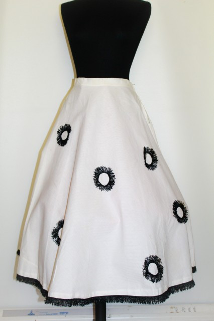 Fusta vintage aplicatii buntal anii '50