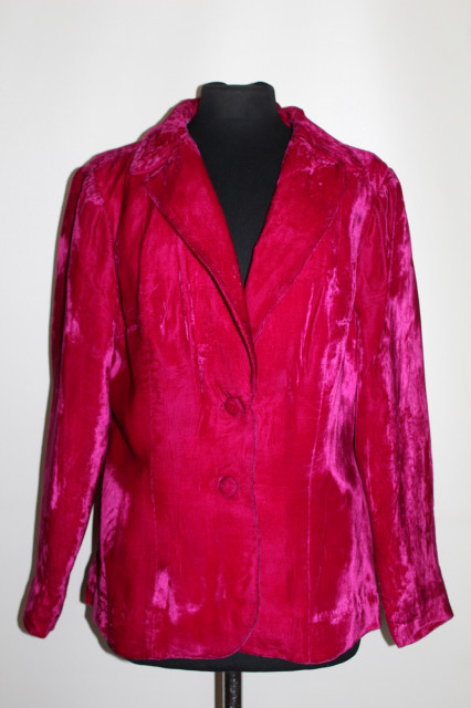 Jachetă vintage din catifea fucsia anii 70