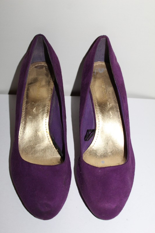 Pantofi violet toc conic repro anii 80