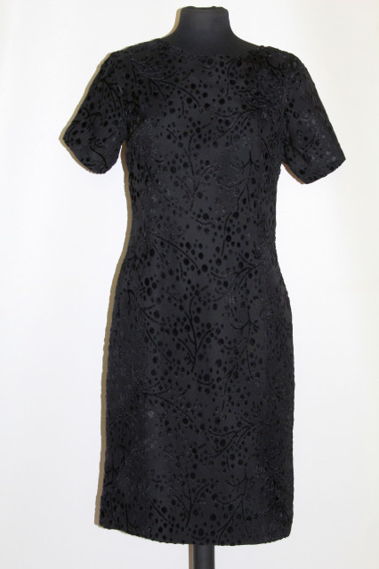 Rochie de ocazie din devore de mătase naturala neagra anii '50