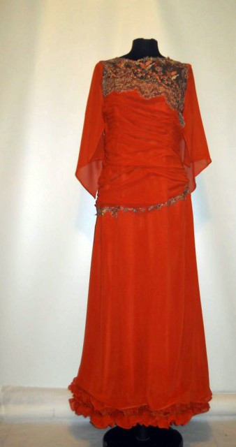 Rochie de seara din chiffon portocaliu anii '90