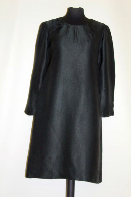 Rochie vintage neagră din crepe anii 60