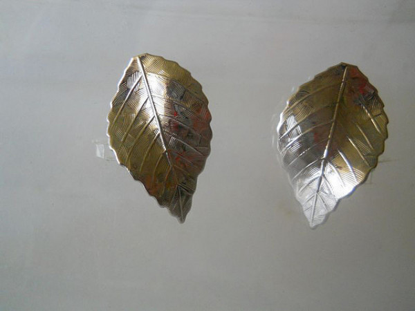Cercei frunze argintii anii '70