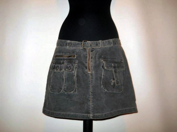 Fusta jeans gri repro anii '70