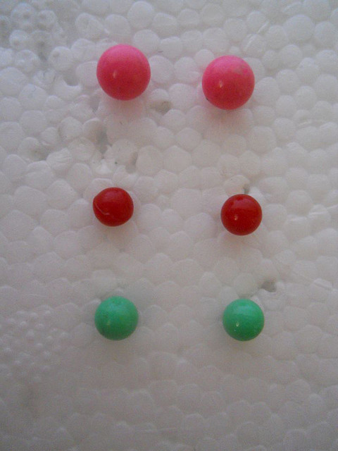 Set vintage trei perechi cercei bobita anii '50