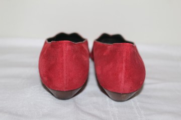 Balerini roșii Gucci anii ’80 – piele întoarsă vintage, design italian - Img 5