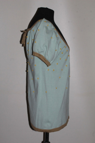 Bluză tricot repro anii 50 cu bumbișori galben - Img 2