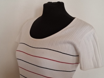 Bluză tricot Tommy Hilfiger, dungi verticale, piesă unică - Img 6