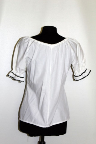 Bluza vintage stil etnic alb cu negru anii '70