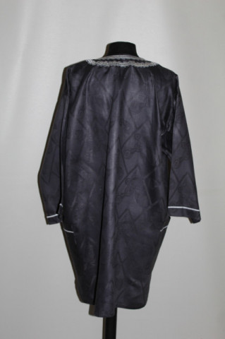 Caftan vintage gri din mătase naturală cu broderie – anii ’40 - Img 7