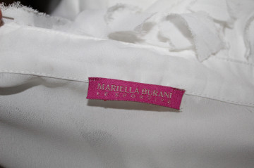 Cămașă albă Mariella Burani din chiffon cu franjuri și cordoane - Img 7