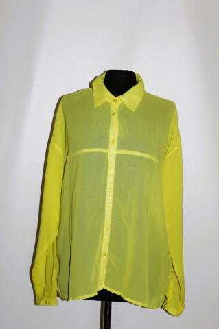 Cămașă galben acid Milla – chiffon lejer, croială fluidă