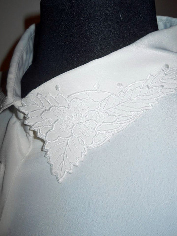 Camasa ivoire broderie anii '80