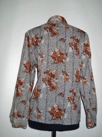 Camasa print floral maro anii '70
