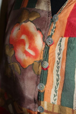 Cămașă retro print floral și geometric anii 80-90